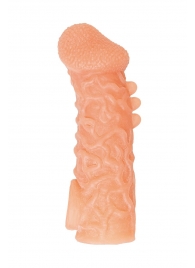 Телесная закрытая насадка с шершавой головкой Cock Sleeve Size L - 17,6 см. - KOKOS - в Пушкино купить с доставкой