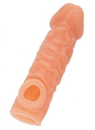 Телесная закрытая насадка с шершавой головкой Cock Sleeve Size L - 17,6 см. - KOKOS - в Пушкино купить с доставкой