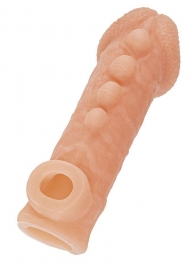 Телесная закрытая насадка с шишечками Cock Sleeve Size L - 17,6 см. - KOKOS - в Пушкино купить с доставкой