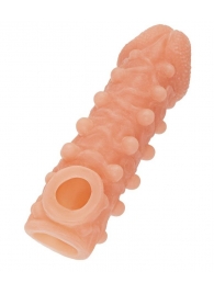 Телесная закрытая насадка с шариками Cock Sleeve Size S - 13,8 см. - KOKOS - в Пушкино купить с доставкой