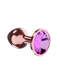 Пробка цвета розового золота с лиловым кристаллом Diamond Quartz Shine L - 8,3 см. - Lola Games - купить с доставкой в Пушкино
