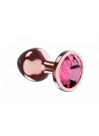 Пробка цвета розового золота с малиновым кристаллом Diamond Ruby Shine S - 7,2 см. - Lola Games - купить с доставкой в Пушкино