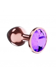 Пробка цвета розового золота с фиолетовым кристаллом Diamond Amethyst Shine L - 8,3 см. - Lola Games - купить с доставкой в Пушкино