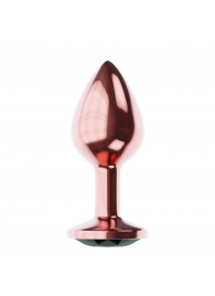 Пробка цвета розового золота с черным кристаллом Diamond Jet Shine L - 8,3 см. - Lola Games - купить с доставкой в Пушкино
