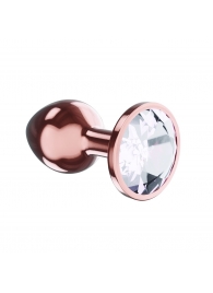 Пробка цвета розового золота с прозрачным кристаллом Diamond Moonstone Shine L - 8,3 см. - Lola Games - купить с доставкой в Пушкино