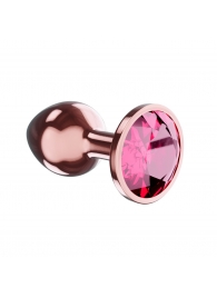 Пробка цвета розового золота с малиновым кристаллом Diamond Ruby Shine L - 8,3 см. - Lola Games - купить с доставкой в Пушкино