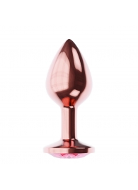 Пробка цвета розового золота с малиновым кристаллом Diamond Ruby Shine L - 8,3 см. - Lola Games - купить с доставкой в Пушкино