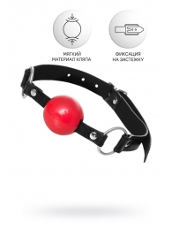 Красный кляп-шар на черных ремешках Anonymo - ToyFa - купить с доставкой в Пушкино