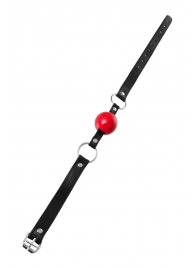 Красный кляп-шар на черных ремешках Anonymo - ToyFa - купить с доставкой в Пушкино