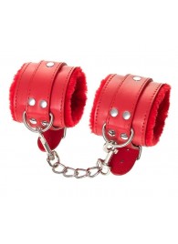 Красные наручники Anonymo из искусственной кожи - ToyFa - купить с доставкой в Пушкино