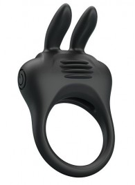 Черное эрекционное кольцо с вибрацией Davion - Baile - в Пушкино купить с доставкой