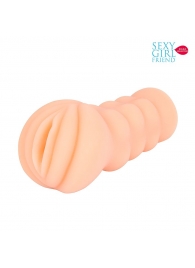 Телесный мастурбатор-вагина с комплектом эрекционных колец - Bior toys - в Пушкино купить с доставкой