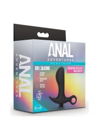 Черный анальный вибратор Silicone Vibrating Prostate Massager 01 - 10,8 см. - Blush Novelties - в Пушкино купить с доставкой