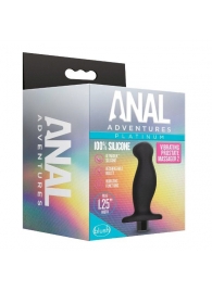 Черный анальный вибромассажёр Silicone Vibrating Prostate Massager 02 - 10,8 см. - Blush Novelties - в Пушкино купить с доставкой