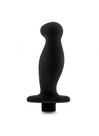 Черный анальный вибромассажёр Silicone Vibrating Prostate Massager 02 - 10,8 см. - Blush Novelties - в Пушкино купить с доставкой