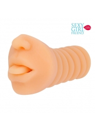 Телесный мастурбатор-ротик с высунутым язычком - Bior toys - в Пушкино купить с доставкой