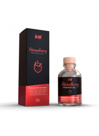 Массажный гель с ароматом клубники Strawberry - 30 мл. - INTT - купить с доставкой в Пушкино