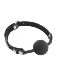 Черный силиконовый кляп-шарик на ремешках - Fetish Tentation - купить с доставкой в Пушкино