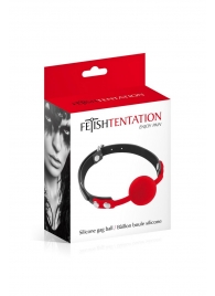 Красный кляп-шарик на черных ремешках - Fetish Tentation - купить с доставкой в Пушкино