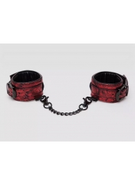Красно-черные наручники Reversible Faux Leather Wrist Cuffs - Fifty Shades of Grey - купить с доставкой в Пушкино