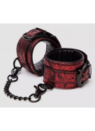 Красно-черные наручники Reversible Faux Leather Wrist Cuffs - Fifty Shades of Grey - купить с доставкой в Пушкино