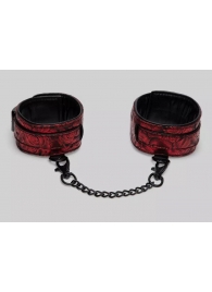 Красно-черные оковы Reversible Faux Leather Ankle Cuffs - Fifty Shades of Grey - купить с доставкой в Пушкино