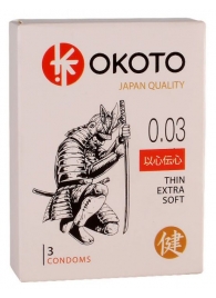 Тонкие презервативы OKOTO Thin Extra Soft - 3 шт. - Sitabella - купить с доставкой в Пушкино