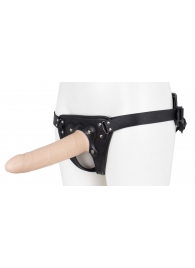 Пустотелый страпон Harness CLASSIC с бандажом - 19,5 см. - LOVETOY (А-Полимер) - купить с доставкой в Пушкино