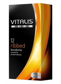 Ребристые презервативы VITALIS PREMIUM ribbed - 12 шт. - Vitalis - купить с доставкой в Пушкино