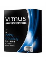 Презервативы VITALIS PREMIUM delay   cooling с охлаждающим эффектом - 3 шт. - Vitalis - купить с доставкой в Пушкино