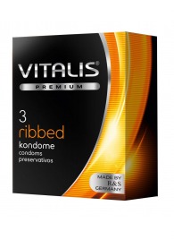 Ребристые презервативы VITALIS PREMIUM ribbed - 3 шт. - Vitalis - купить с доставкой в Пушкино