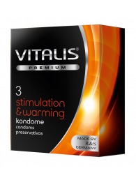 Презервативы VITALIS PREMIUM stimulation   warming с согревающим эффектом - 3 шт. - Vitalis - купить с доставкой в Пушкино