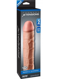 Телесная насадка Fantasy X-tensions Perfect 2  Extension - 20,3 см. - Pipedream - в Пушкино купить с доставкой