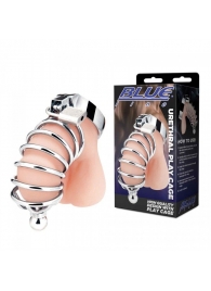 Серебристая клетка для члена Urethral Play Cage - BlueLine - купить с доставкой в Пушкино