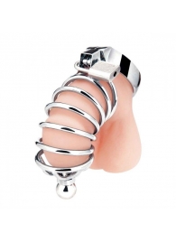 Серебристая клетка для члена Urethral Play Cage - BlueLine - купить с доставкой в Пушкино