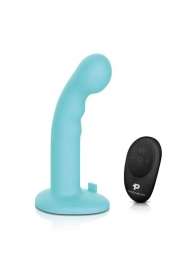 Голубая изогнутая насадка 6in Remote Control Ripple P-Spot G-Spot на черных трусиках - 16 см. - Pegasus - купить с доставкой в Пушкино