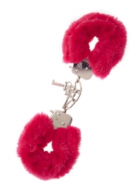 Металлические наручники с красной меховой опушкой METAL HANDCUFF WITH PLUSH RED - Dream Toys - купить с доставкой в Пушкино