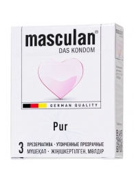 Супертонкие презервативы Masculan Pur - 3 шт. - Masculan - купить с доставкой в Пушкино