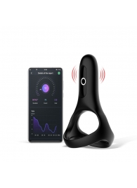Черное виброкольцо Magic Motion Rise с подхватом мошонки - Magic Motion - в Пушкино купить с доставкой
