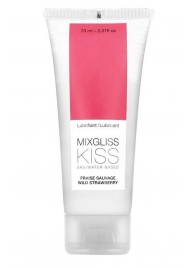 Смазка на водной основе Mixgliss Kiss с ароматом земляники - 70 мл. - Mixgliss - купить с доставкой в Пушкино