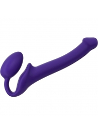 Фиолетовый безремневой страпон Silicone Bendable Strap-On - size S - Strap-on-me - купить с доставкой в Пушкино