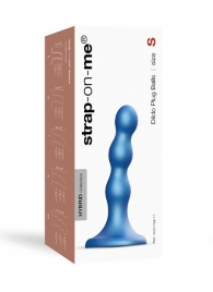 Голубая насадка Strap-On-Me Dildo Plug Balls size S - Strap-on-me - купить с доставкой в Пушкино