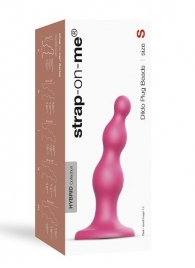 Розовая насадка Strap-On-Me Dildo Plug Beads size S - Strap-on-me - купить с доставкой в Пушкино