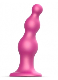 Розовая насадка Strap-On-Me Dildo Plug Beads size S - Strap-on-me - купить с доставкой в Пушкино