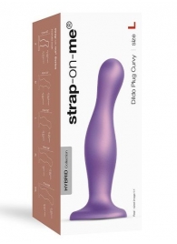 Фиолетовая насадка Strap-On-Me Dildo Plug Curvy size L - Strap-on-me - купить с доставкой в Пушкино