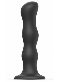 Черная насадка Strap-On-Me Dildo Geisha Balls size M - Strap-on-me - купить с доставкой в Пушкино