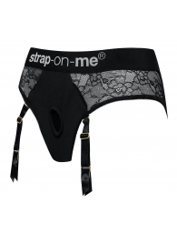 Черные трусики для насадок Diva Lingerie Harness - size S - Strap-on-me - купить с доставкой в Пушкино