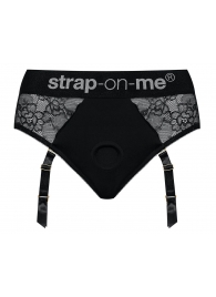 Черные трусики для насадок Diva Lingerie Harness - size L - Strap-on-me - купить с доставкой в Пушкино