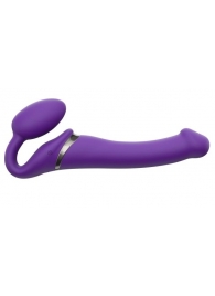 Фиолетовый безремневой вибрострапон Silicone Bendable Strap-On - size M - Strap-on-me - купить с доставкой в Пушкино