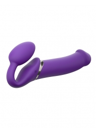 Фиолетовый безремневой вибрострапон Silicone Bendable Strap-On - size XL - Strap-on-me - купить с доставкой в Пушкино